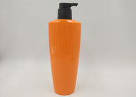 Le cosmétique en plastique d'ANIMAL FAMILIER orange ovale met la surface en bouteille vide de lustre de bouteille de savon de lotion