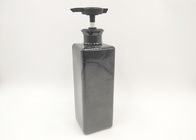 Bouteille carrée plate de shampooing de gel de douche de soins de la peau de bouteilles faites sur commande noires de cosmétique