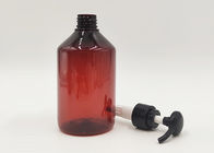 le cosmétique 500ml fait sur commande en plastique clair ambre met la grande capacité en bouteille pour le shampooing