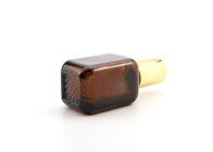 30ml Amber Square Glass Cosmetic Bottles pour le sérum d'huile essentielle