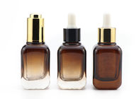 30ml Amber Square Glass Cosmetic Bottles pour le sérum d'huile essentielle