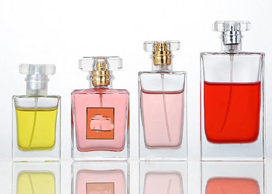 Bouteille vide pourpre de luxe de parfum d'impression d'écran en soie de bouteille en verre de parfum