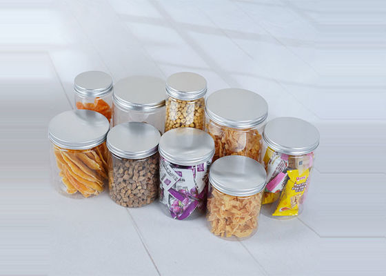 pot en plastique du thé 250ml de 64mm avec le couvercle à visser en aluminium