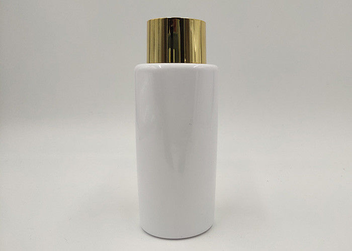 La bouteille cosmétique de lotion de forme unique de fleur, cosmétique vide met le chapeau en bouteille d'or