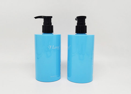 bouteille en plastique de gel de douche de shampooing de l'ANIMAL FAMILIER 500ml bleu avec la pompe de lotion